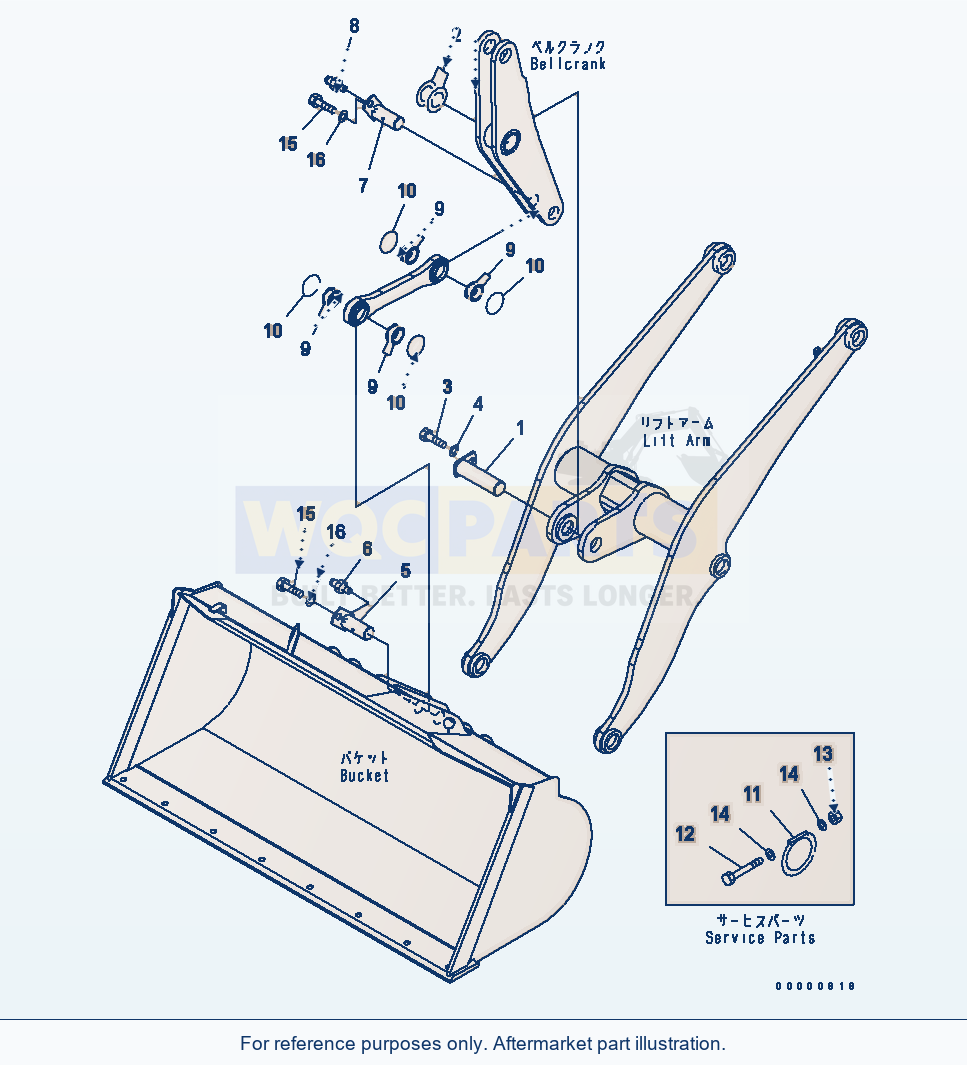 Komatsu WA270-5-SN Lift Arm And Bellcrank (Mouting Parts) parts diagram