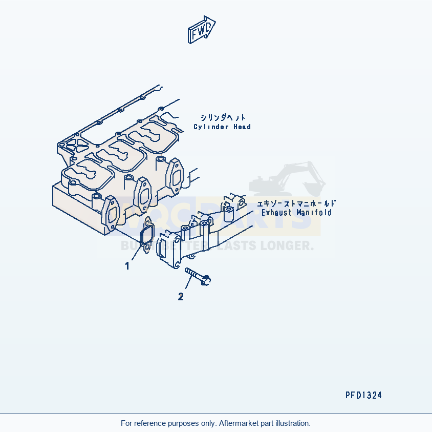 Komatsu WA270-5 Exhaust Manifold Gasket And Bolt parts diagram