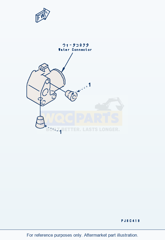Komatsu WA270-5 Water Connector Plug(#26277757-) parts diagram