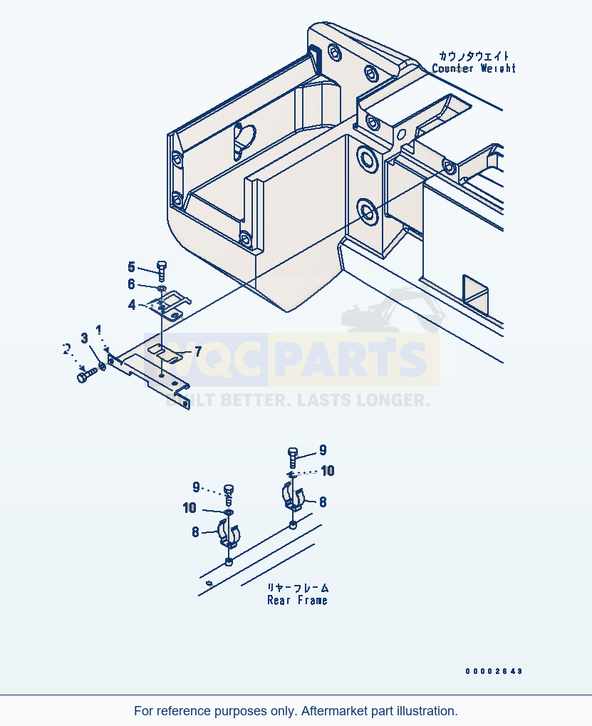 Komatsu WA270-5 Hood (Cover And Striker) parts diagram