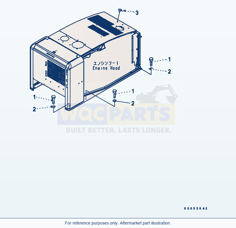 Komatsu WA270-5 Hood Mounting parts diagram
