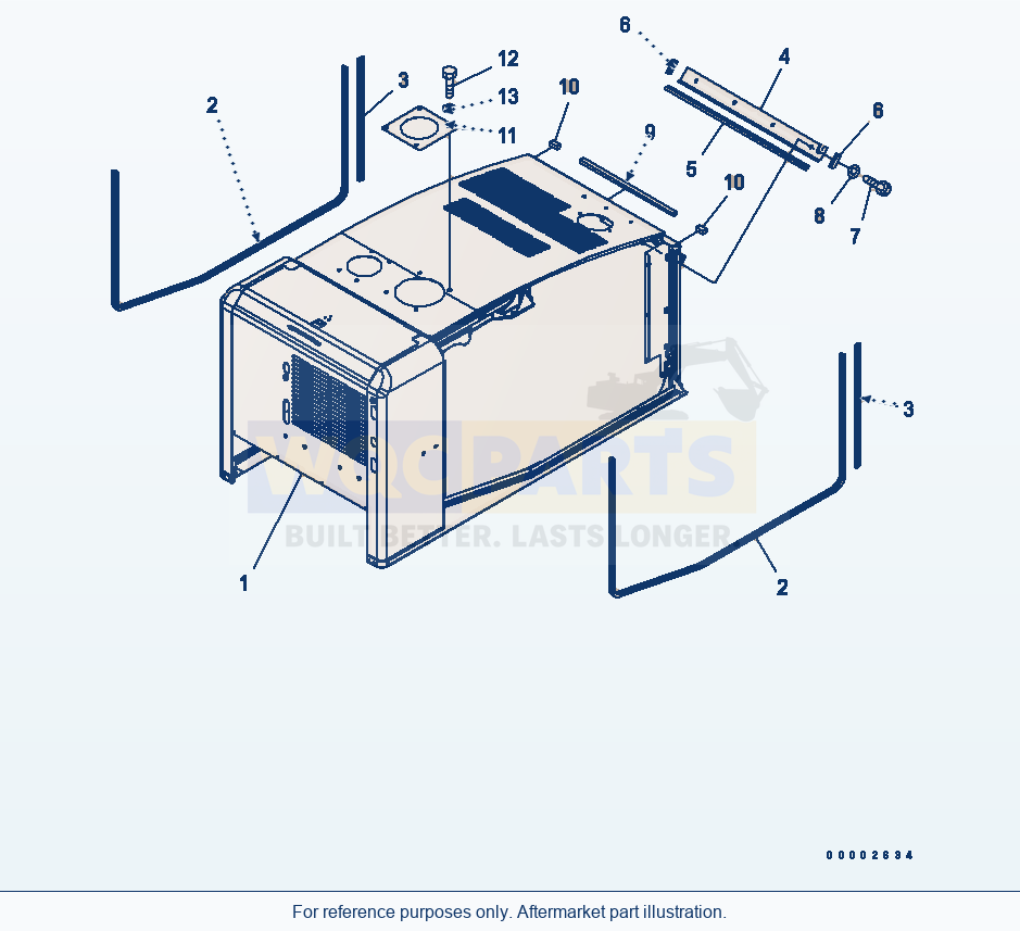 Komatsu WA270-5 Hood parts diagram