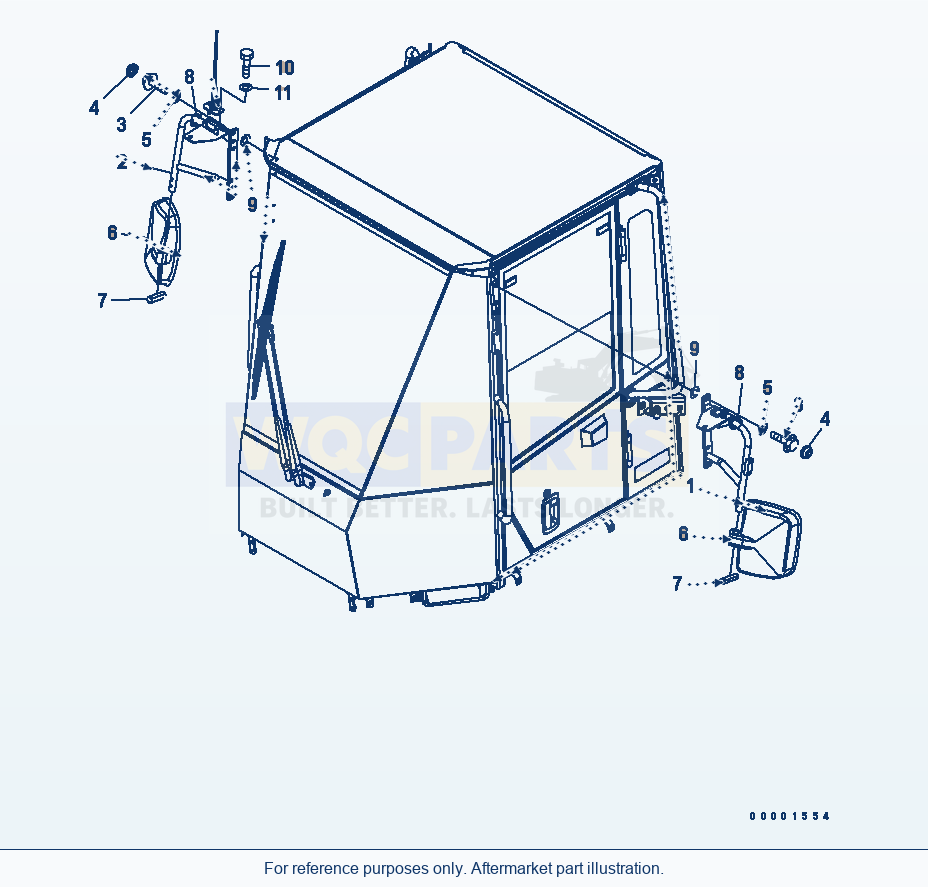 Komatsu WA270-5 Mirror parts diagram