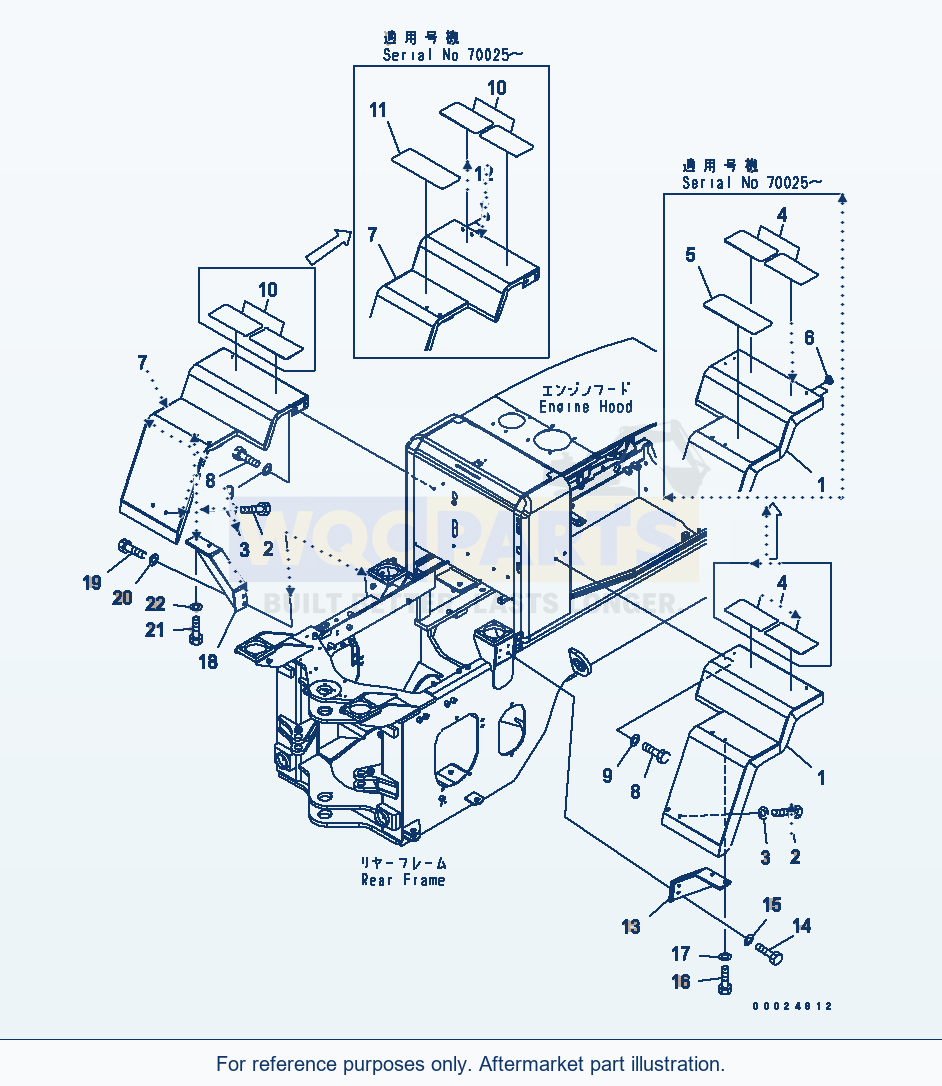 Komatsu WA270-5 Rear Fender parts diagram
