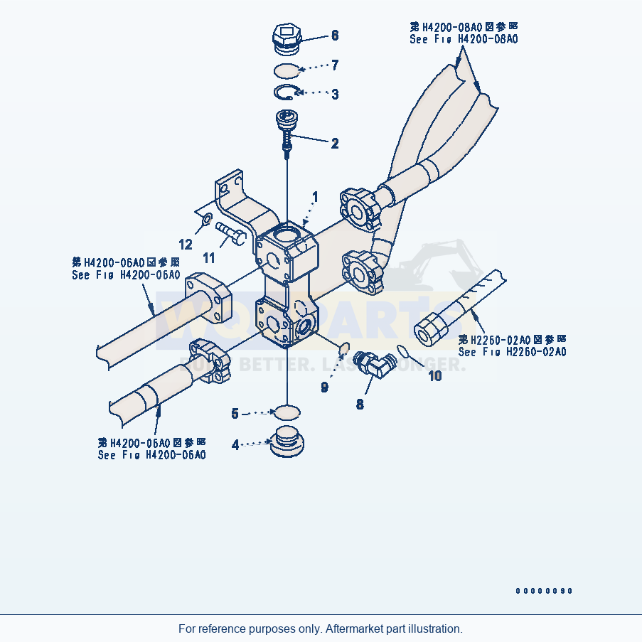 Komatsu WA270-5 Hydraulic Piping (Valve) parts diagram
