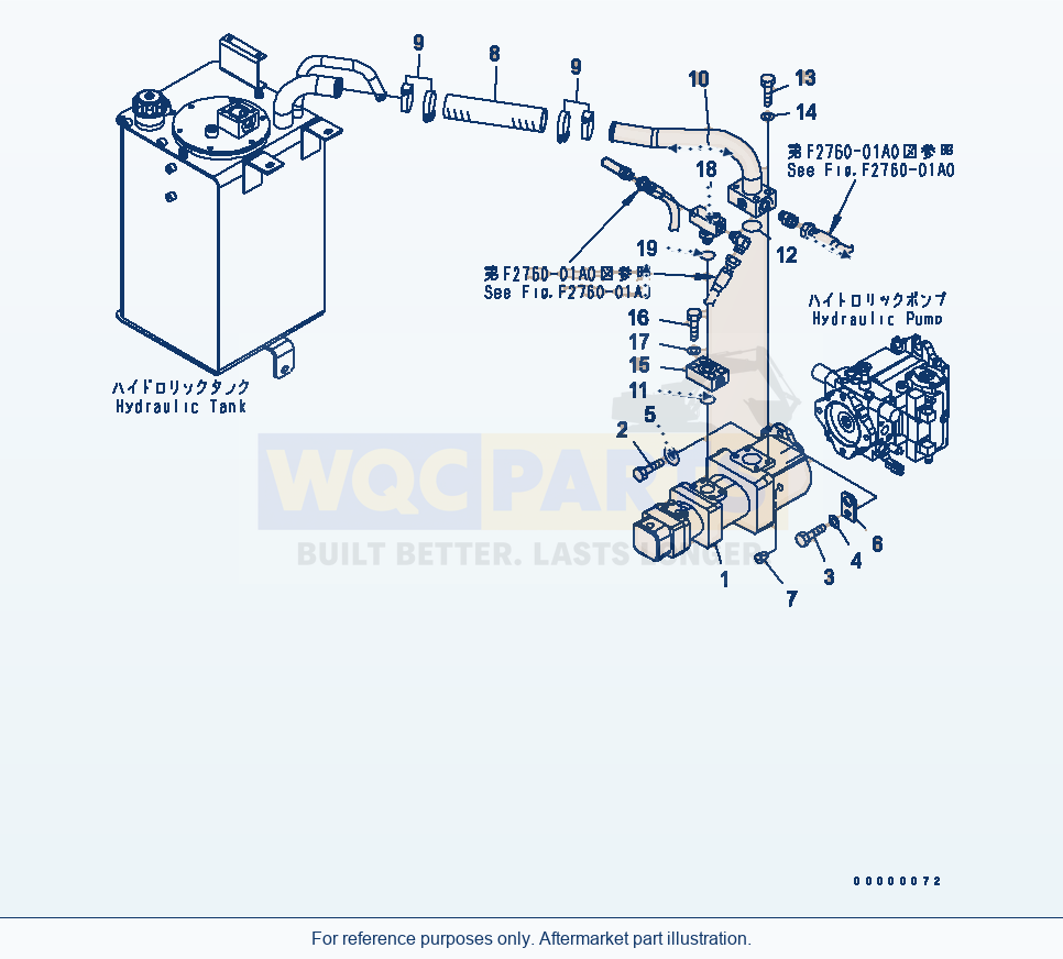 Komatsu WA270-5 Hydraulic Pump parts diagram