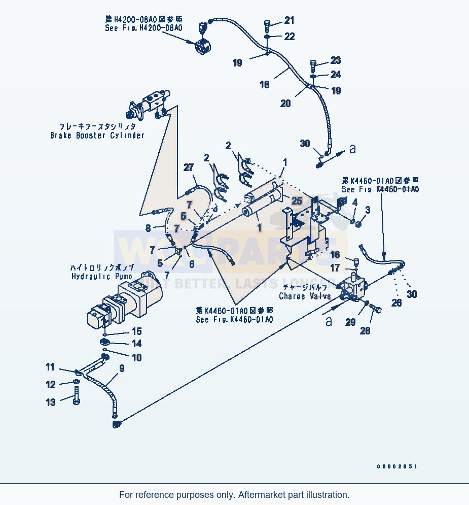 Komatsu WA270-5 Brake Control(Acuumlator)(#70001-70087) parts diagram