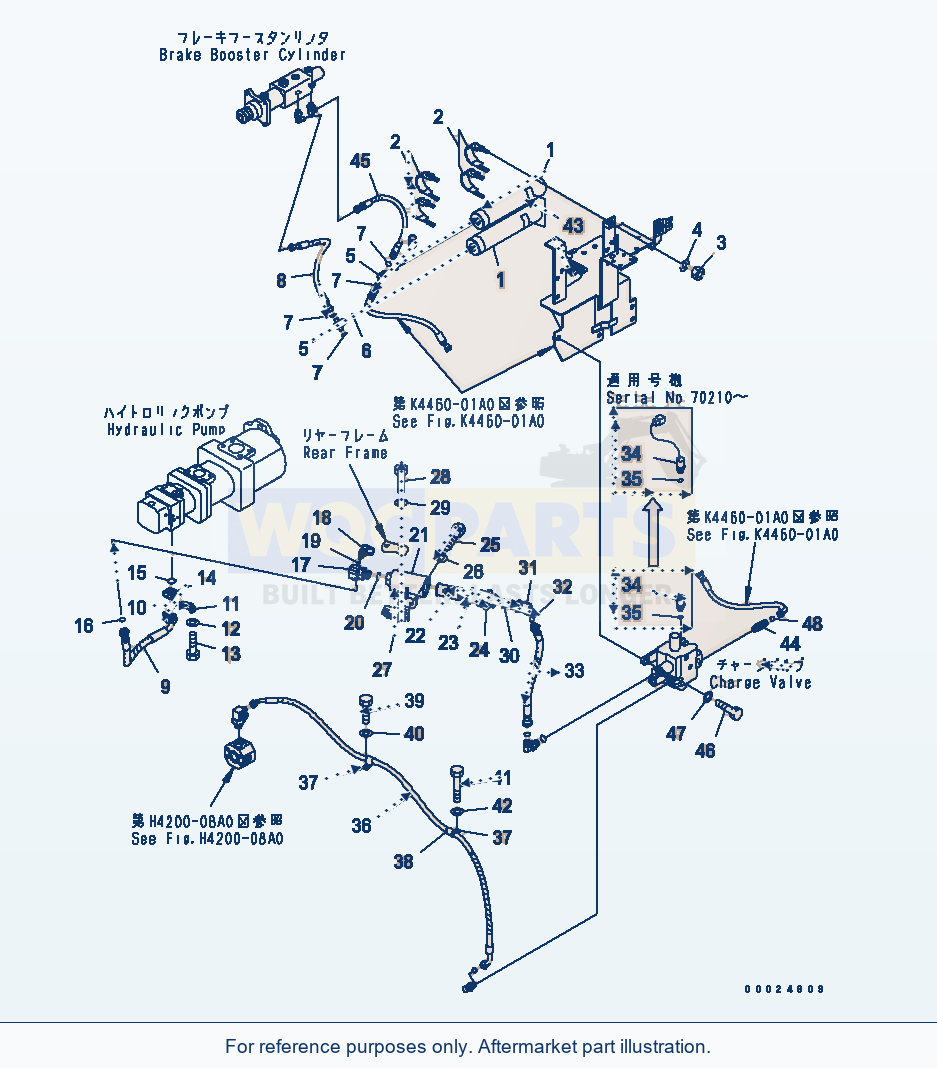 Komatsu WA270-5 Breake Control (Acuumlator)(#70088-) parts diagram