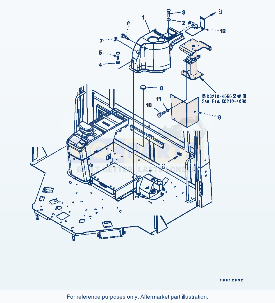 Komatsu WA270-5 Floor (Console Cover L.H.) (For 2-Persons Cab) parts diagram