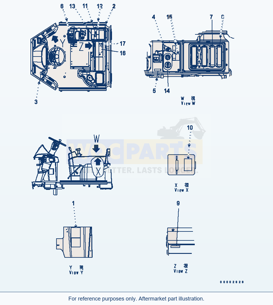 Komatsu WA270-5 Floor Decal parts diagram