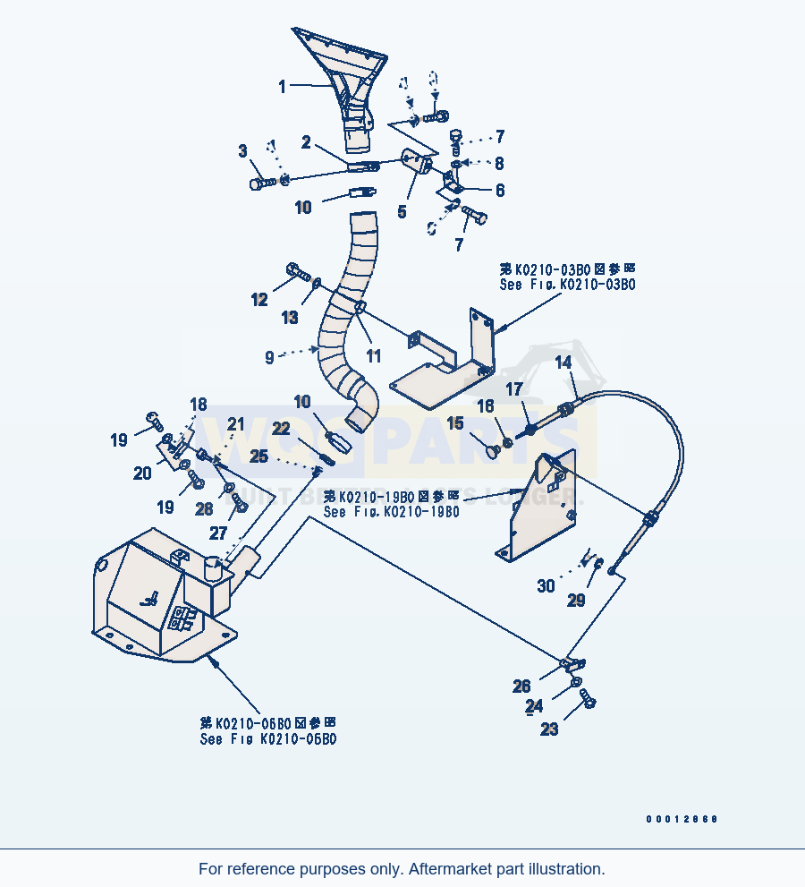 Komatsu WA270-5 Rear Defroster parts diagram
