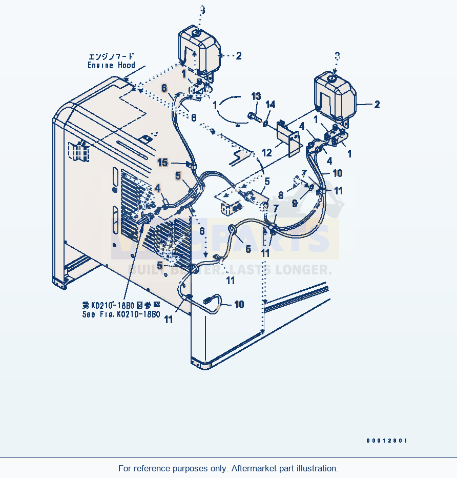 Komatsu WA270-5 Window Washer (For 2-Persons Cab) parts diagram