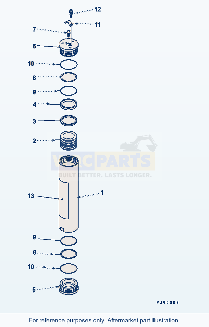 Komatsu WA270-5 Accumulator (Inner Parts) (For E.C.S.S.) parts diagram