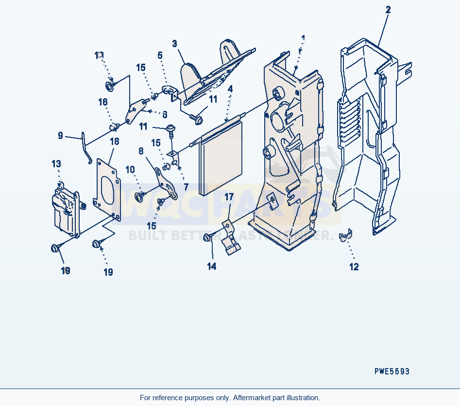 Komatsu WA270-5 Air Duct Inner parts diagram
