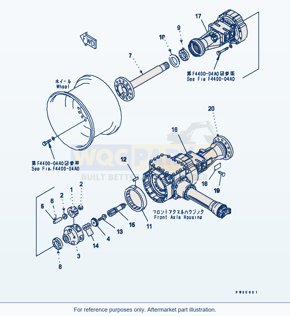 Komatsu WA270-5 Front Axle (Final Drive And Housing) parts diagram