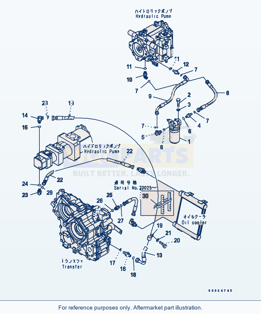 Komatsu WA270-5 Hst Oil Line (Filter And Transfer Line) parts diagram
