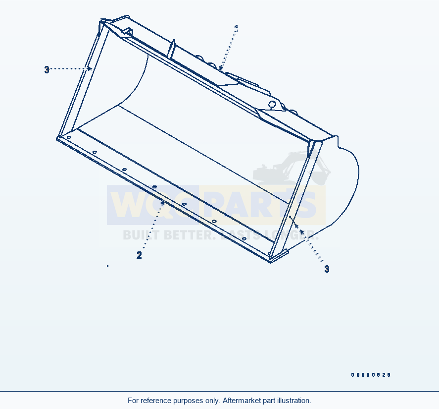 Komatsu WA270-5 Bucket 2.4m³ (With B.O.C., 2.6m³) parts diagram