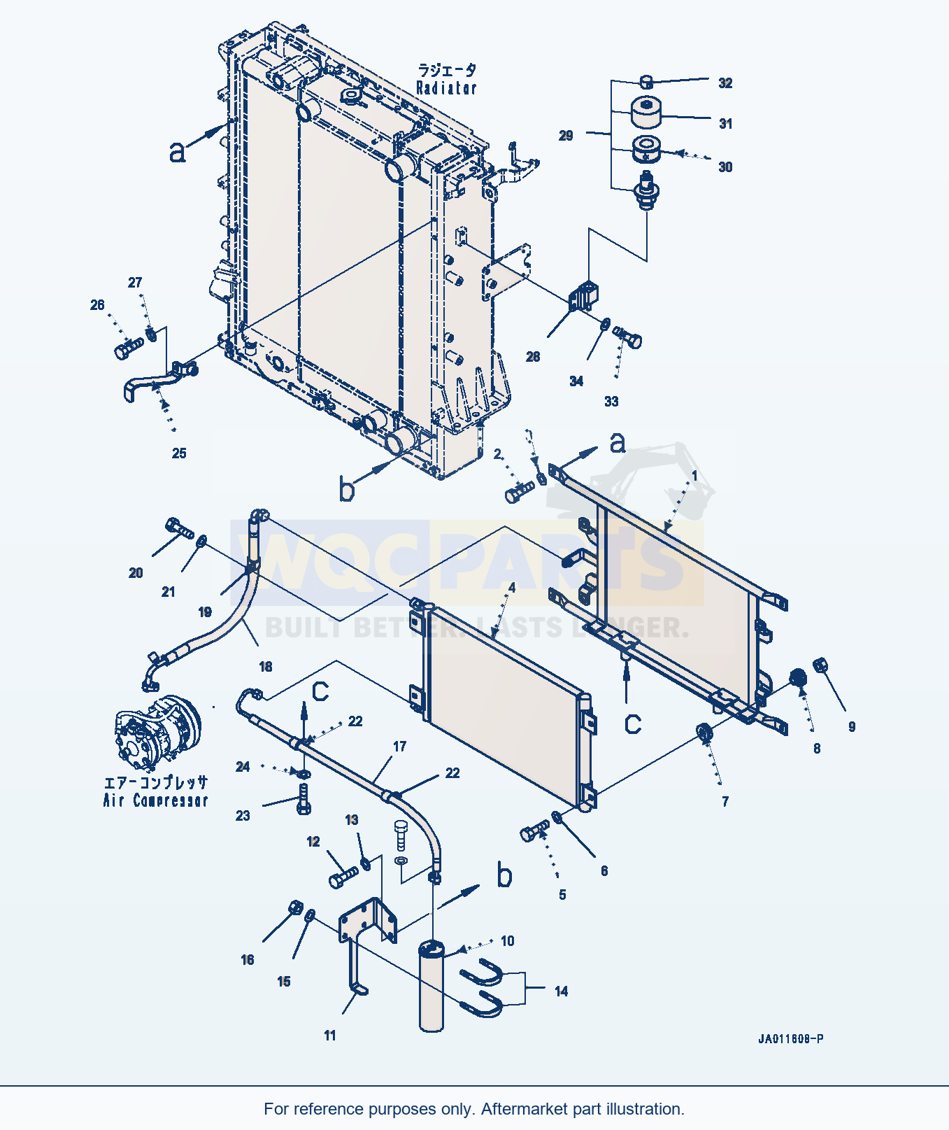 Komatsu WA270-7 Radiator, Air Condenser (#80001-) parts diagram