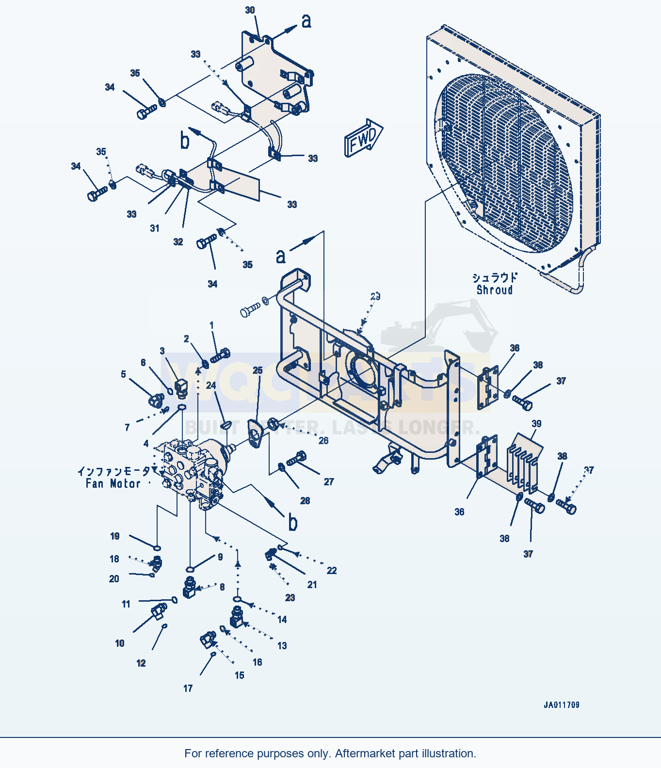 Komatsu WA270-7 Radiator, Fan Motor Related Parts (#80001-) parts diagram