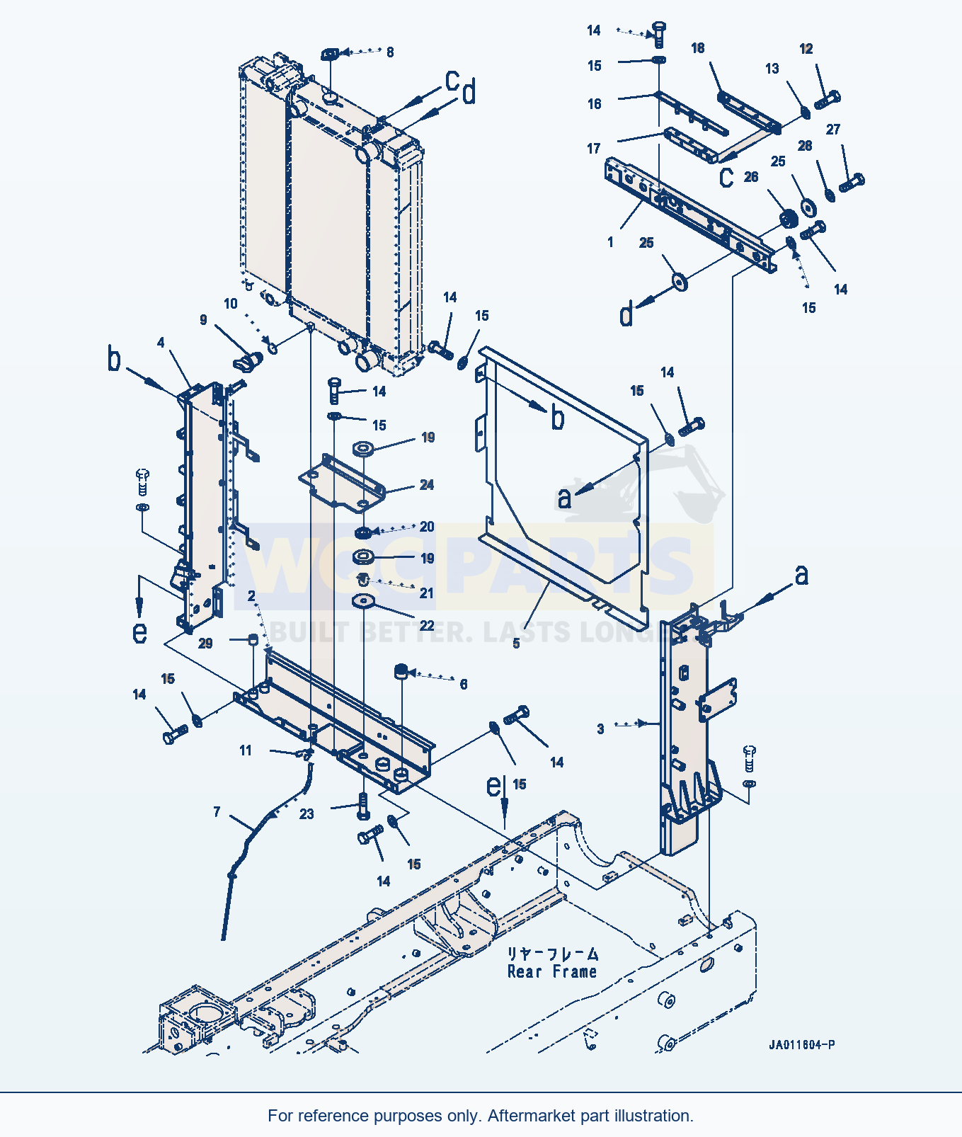Komatsu WA270-7 Radiator, Mounting (#80001-) parts diagram