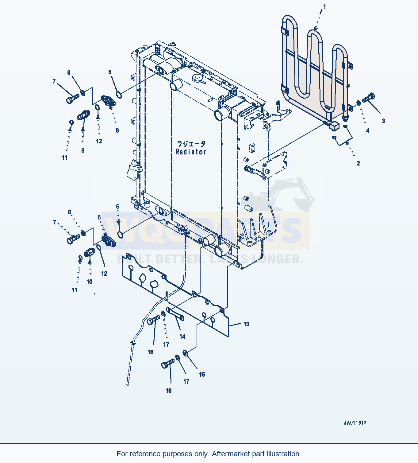 Komatsu WA270-7 Radiator, Pipe Cooler (#80001-) parts diagram