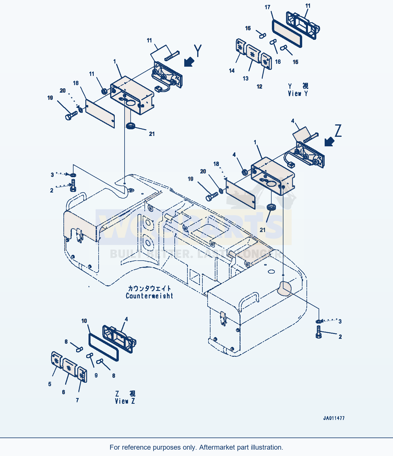 Komatsu WA270-7 Battery Box, Lamp (#80001-) parts diagram