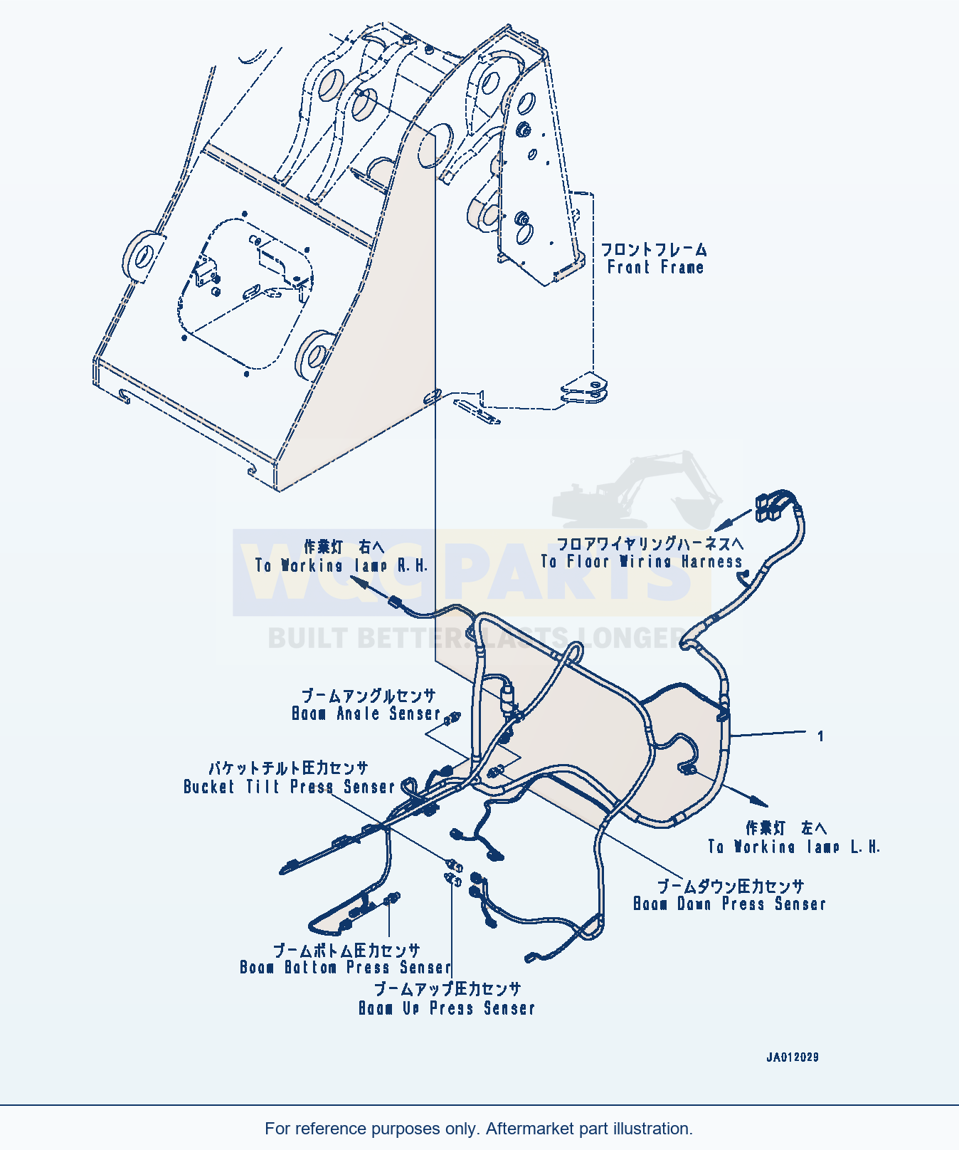 Komatsu WA270-7 Front Wiring Harness, Wiring Harness (#80001-) parts diagram