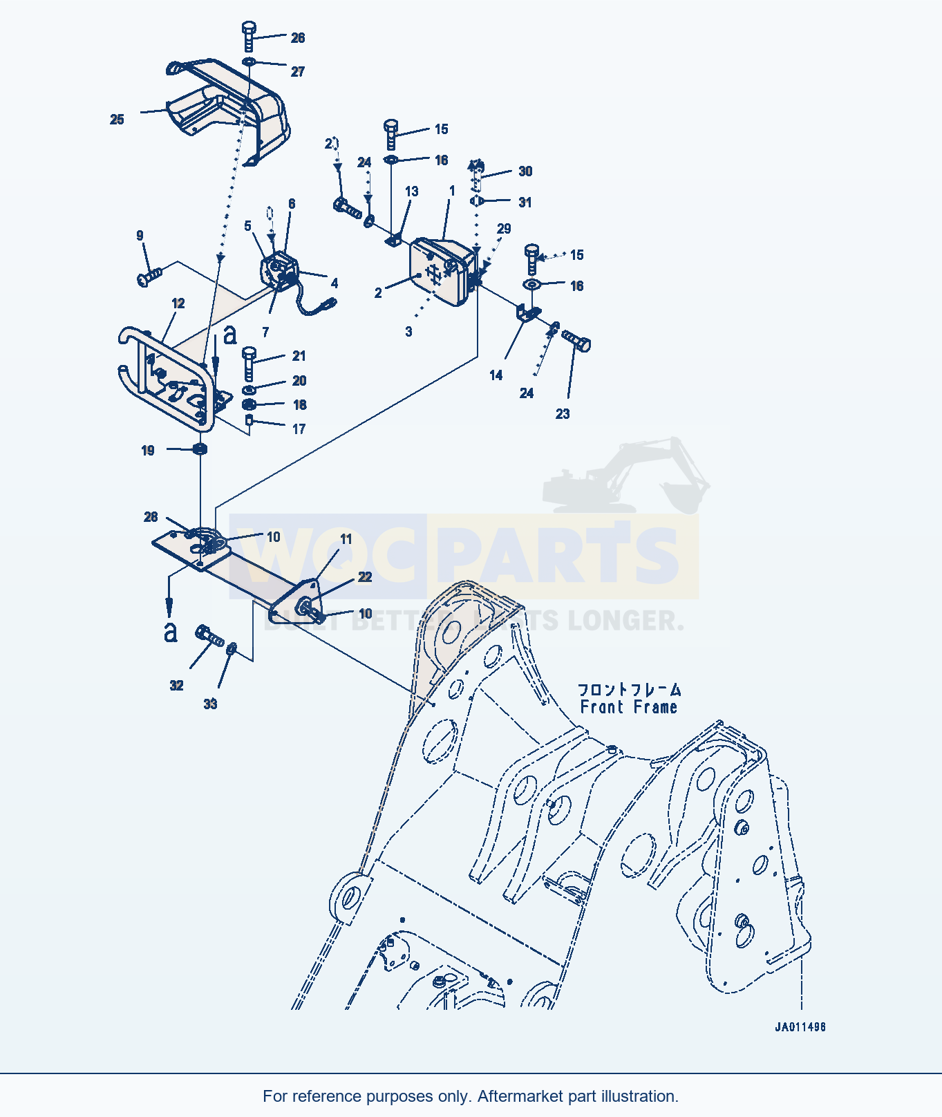 Komatsu WA270-7 Front Working Lamp, R.H. (#80001-) parts diagram