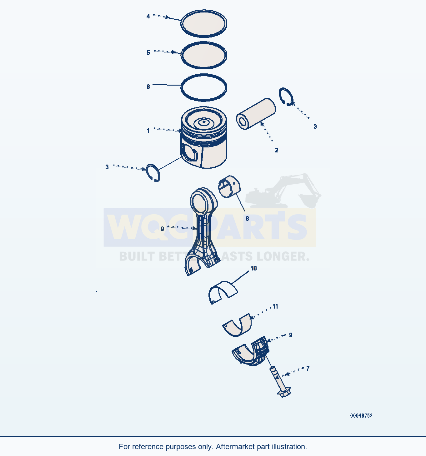 Komatsu WA270-7 Piston And Connecting Rod (#26601326-) parts diagram