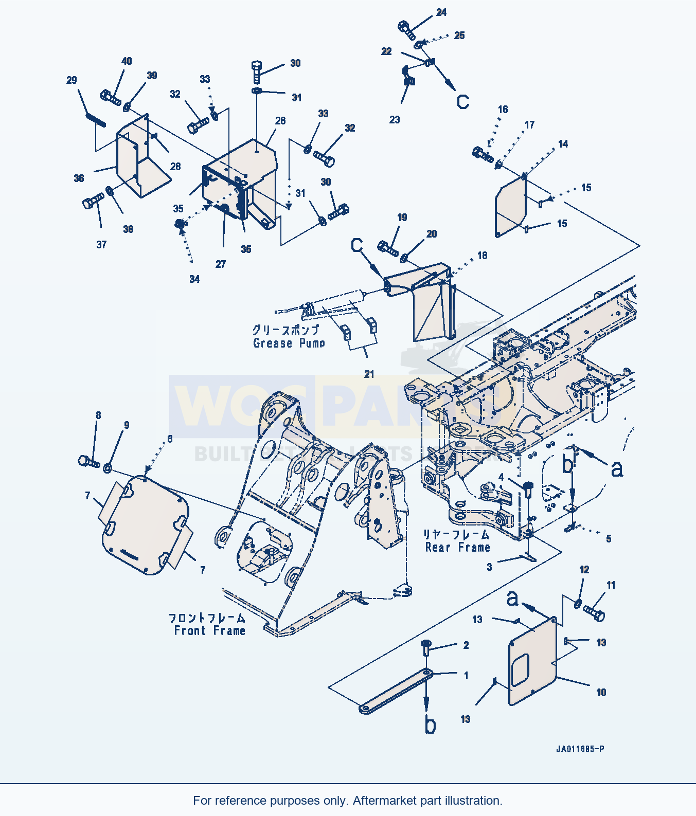 Komatsu WA270-7 Articulate Lock Bar And Frame Cover (#80001-) parts diagram