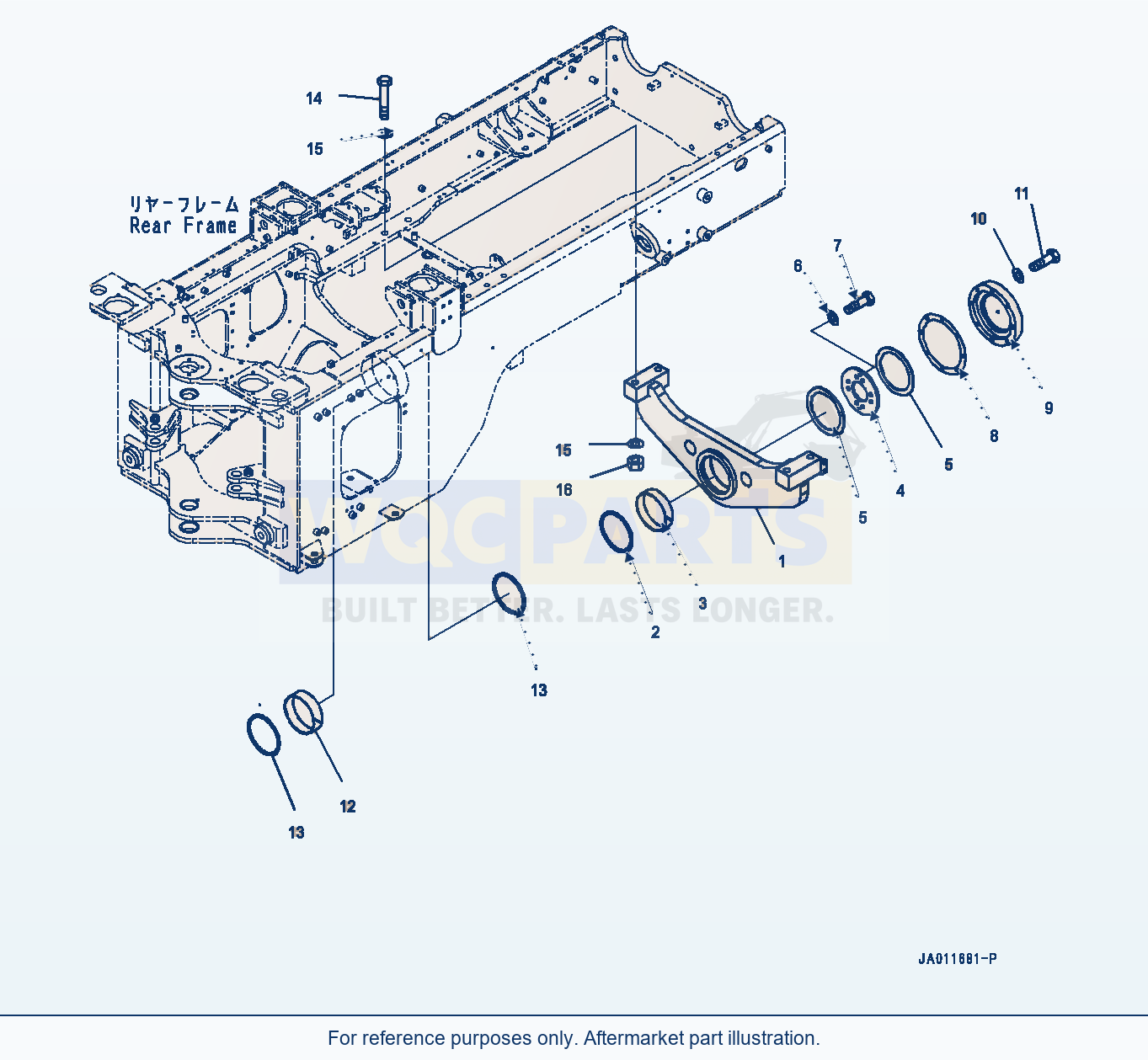 Komatsu WA270-7 Rear Axle Support (#80001-) parts diagram