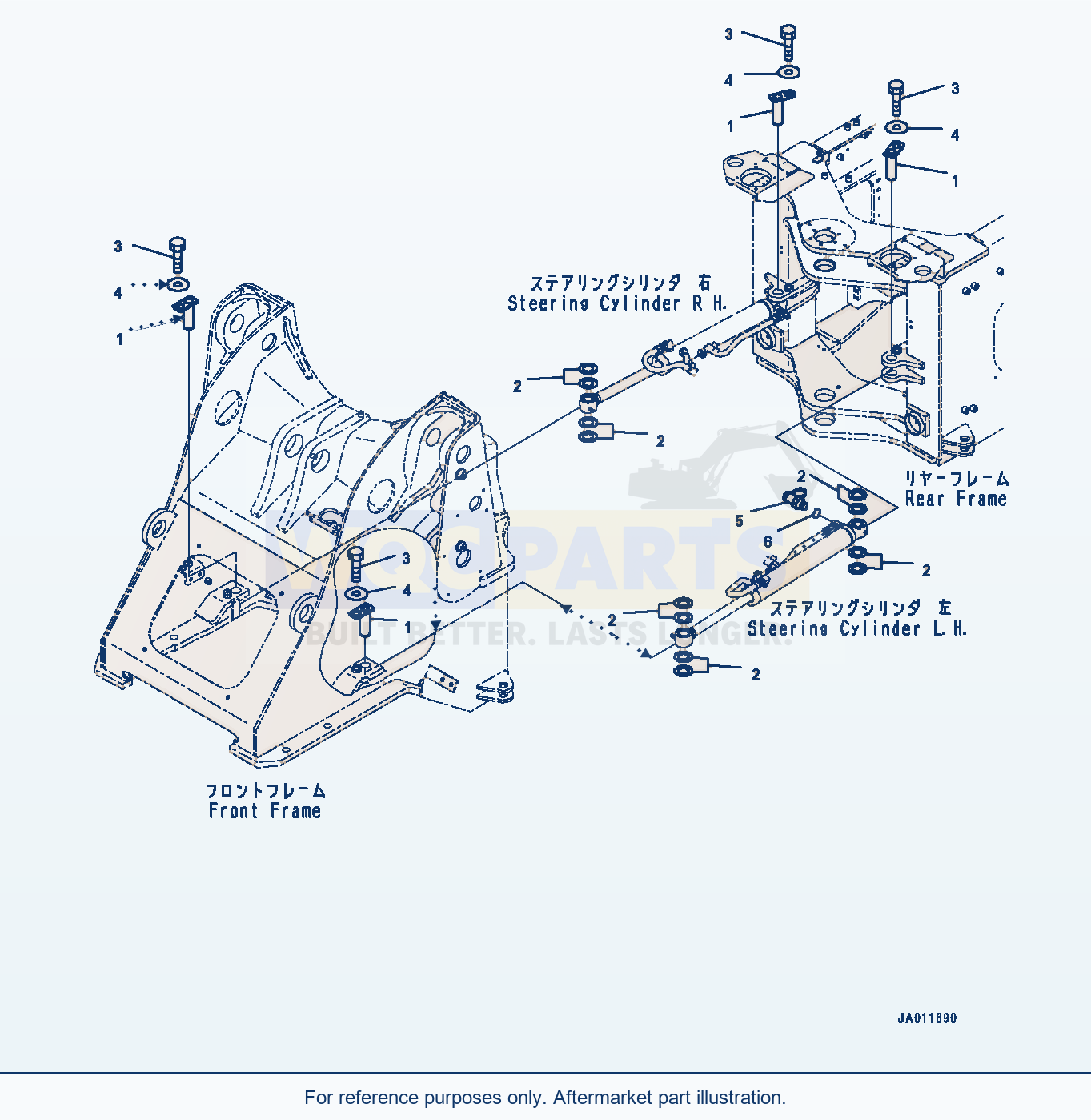 Komatsu WA270-7 Steering Cylinder, Pin (#80001-) parts diagram