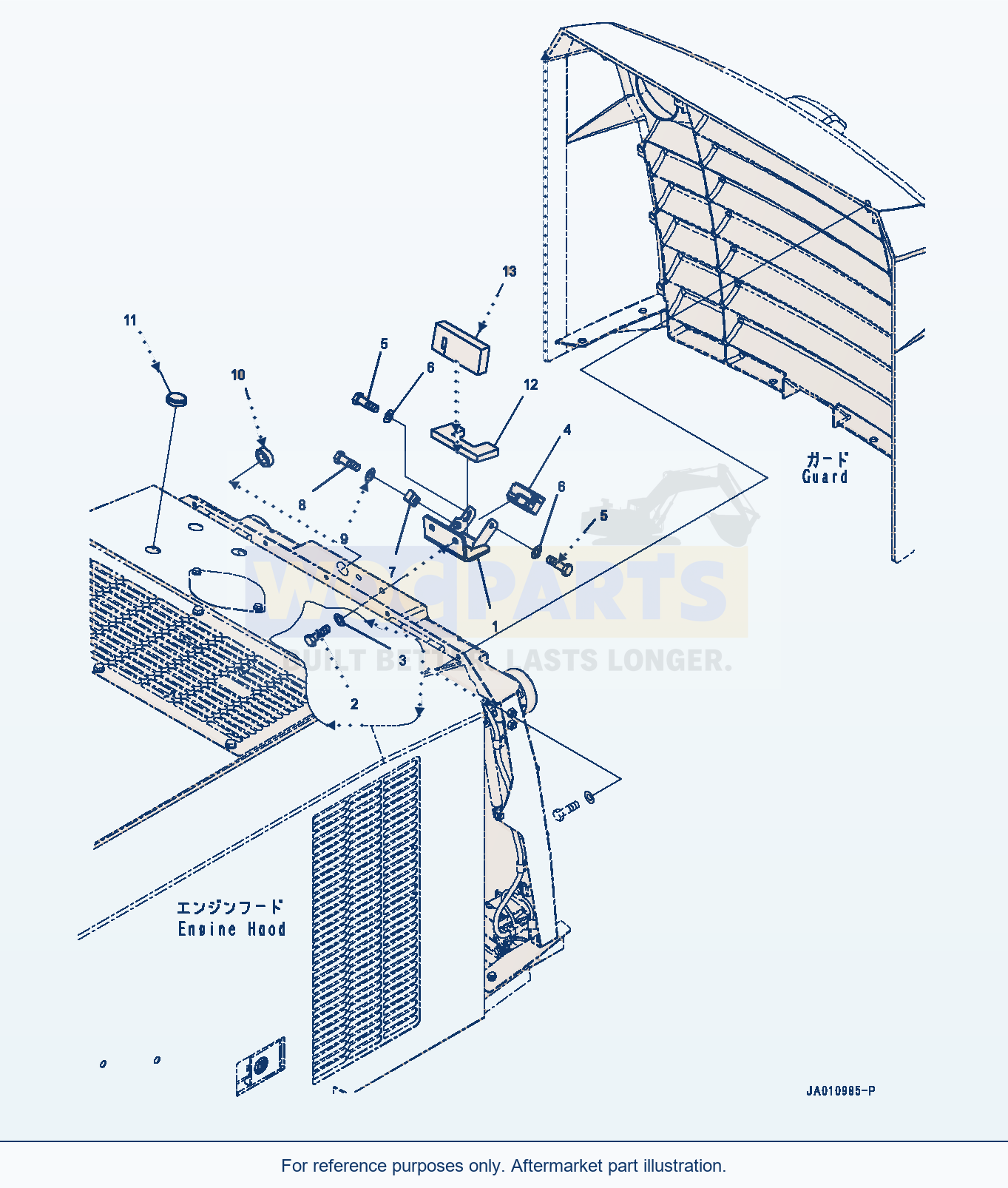 Komatsu WA270-7 Mirror, Rearview Camera (#80001-) parts diagram