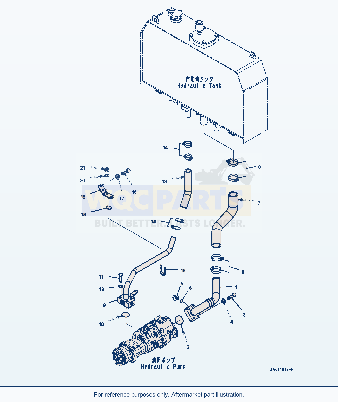 Komatsu WA270-7 Hydraulic Pump, Suction Piping (#80001-) parts diagram
