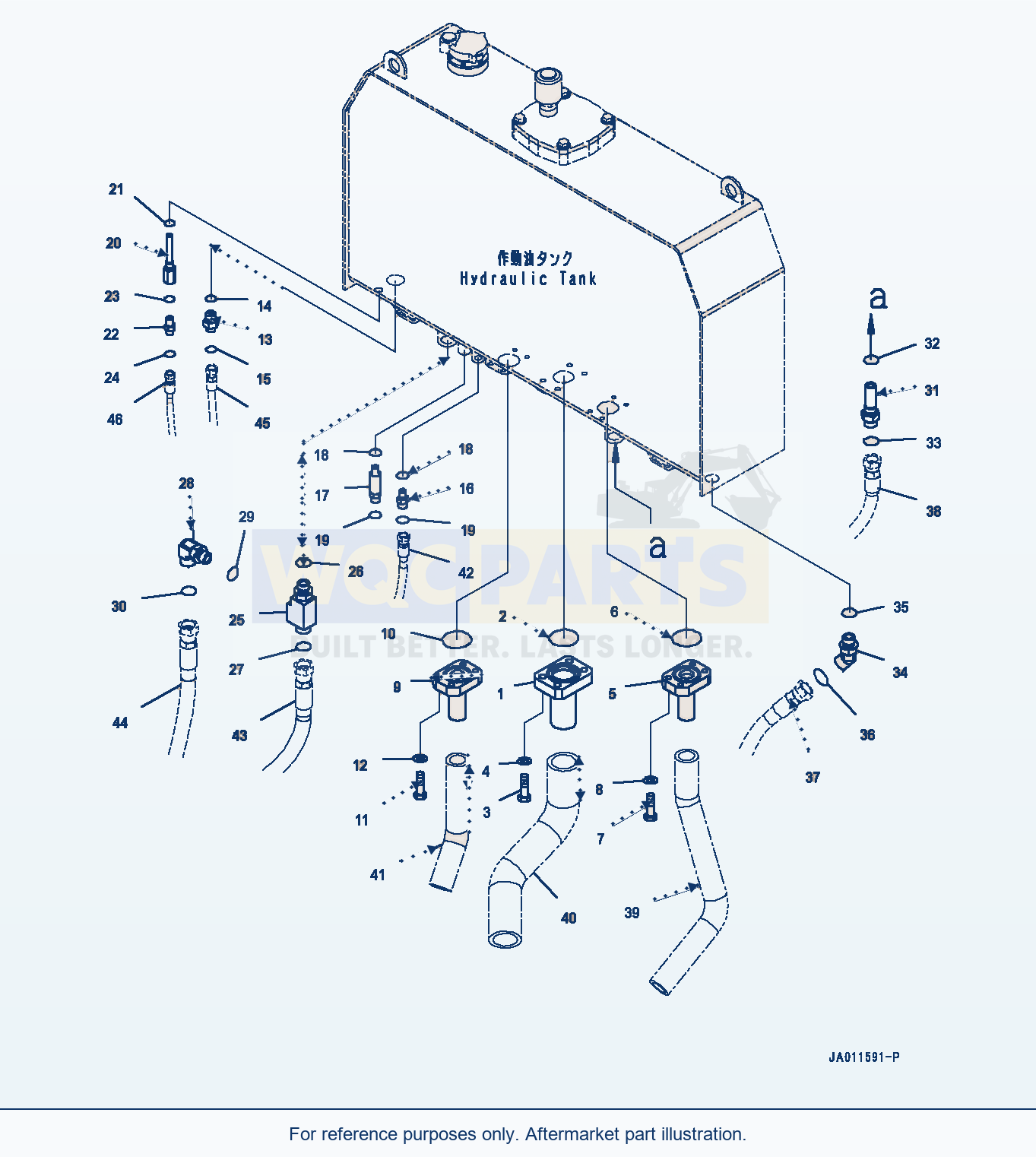 Komatsu WA270-7 Hydraulic Tank, Connecting Parts (#80001-) parts diagram