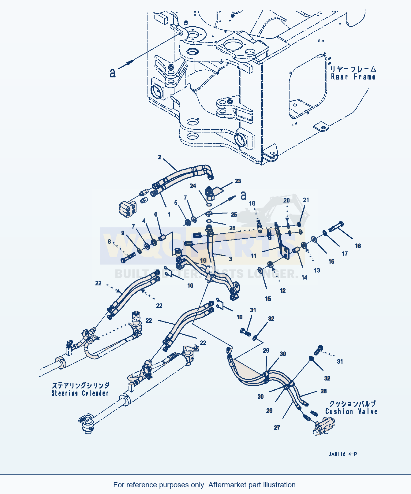 Komatsu WA270-7 Steering Hydraulic Piping, Piping (#80001-) parts diagram