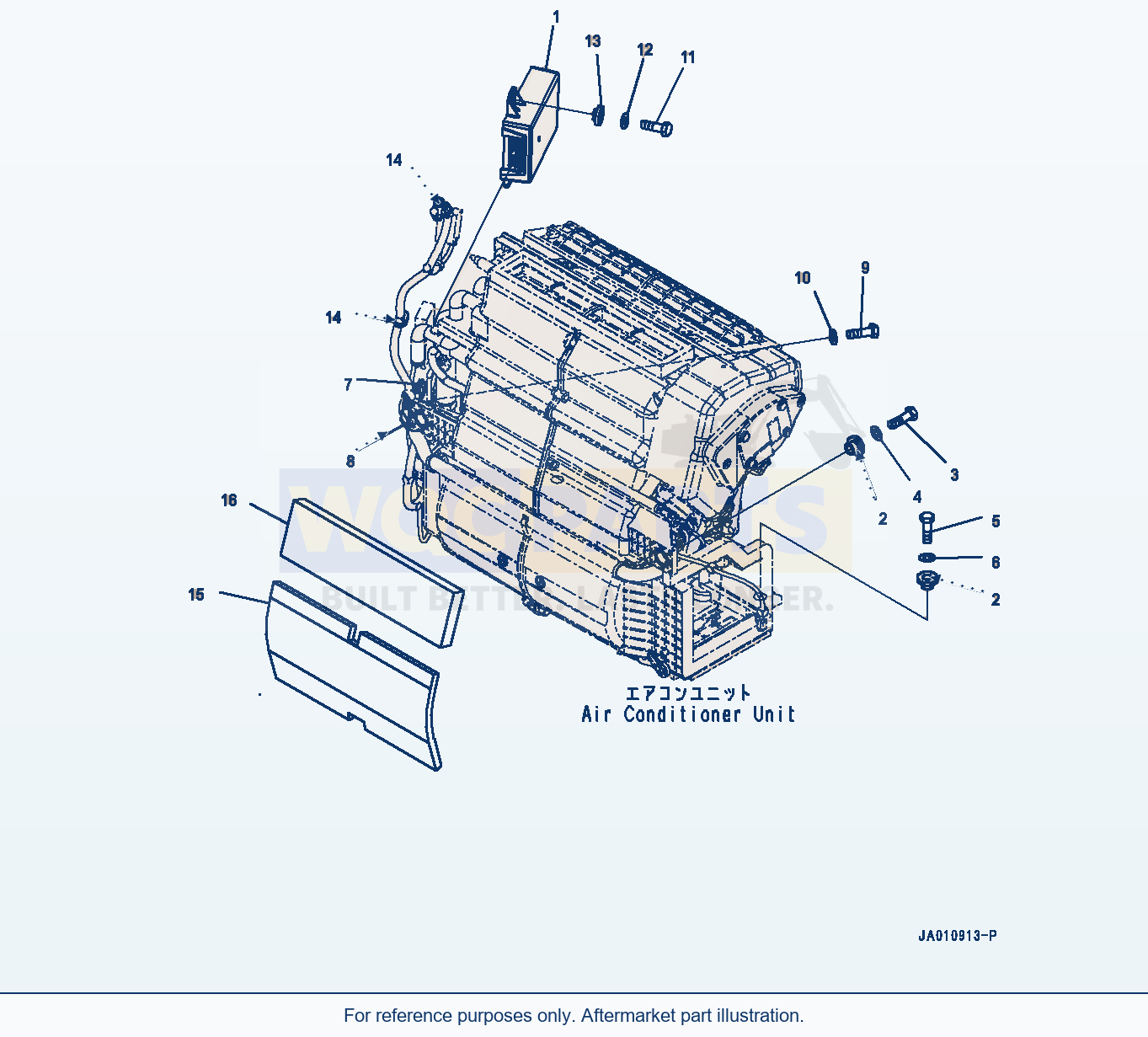 Komatsu WA270-7 Rops Cab, Air Conditioner Controller (#80001-) parts diagram