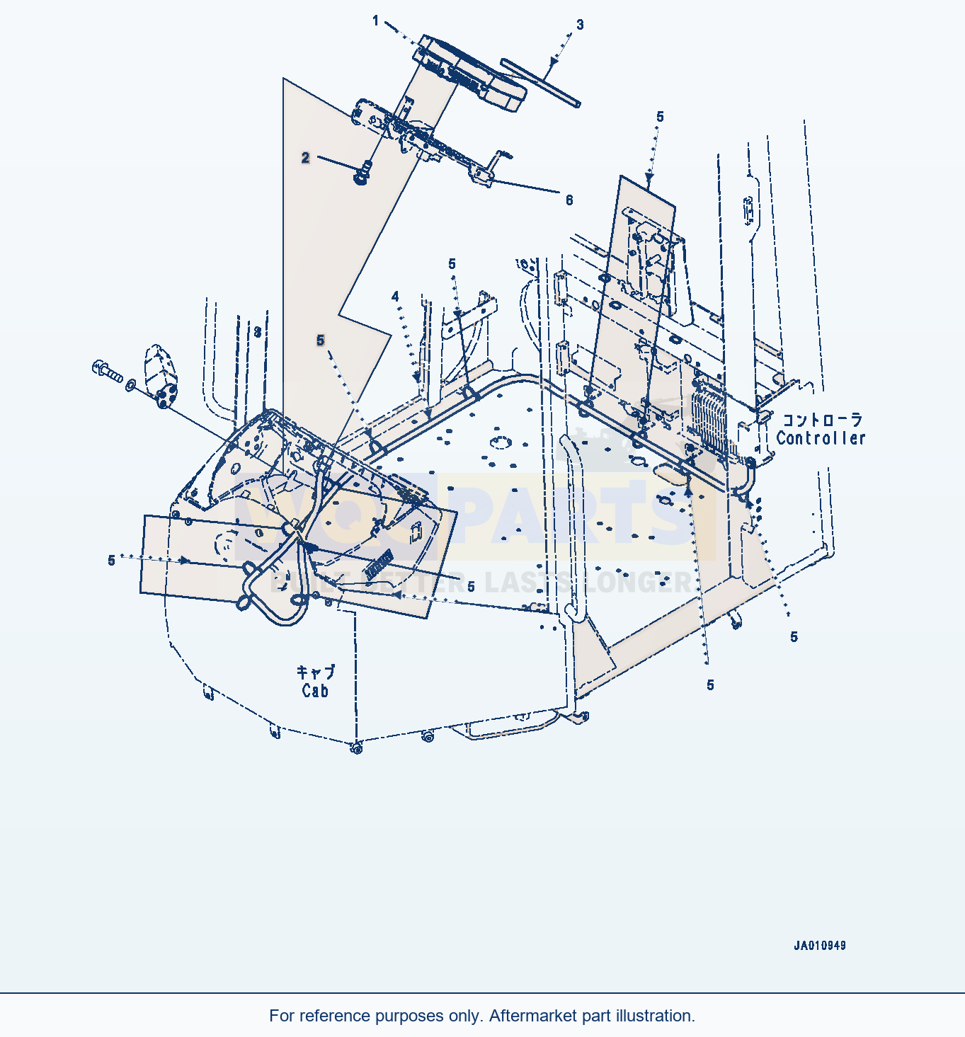 Komatsu WA270-7 Rops Cab, Main Monitor (#80001-) parts diagram