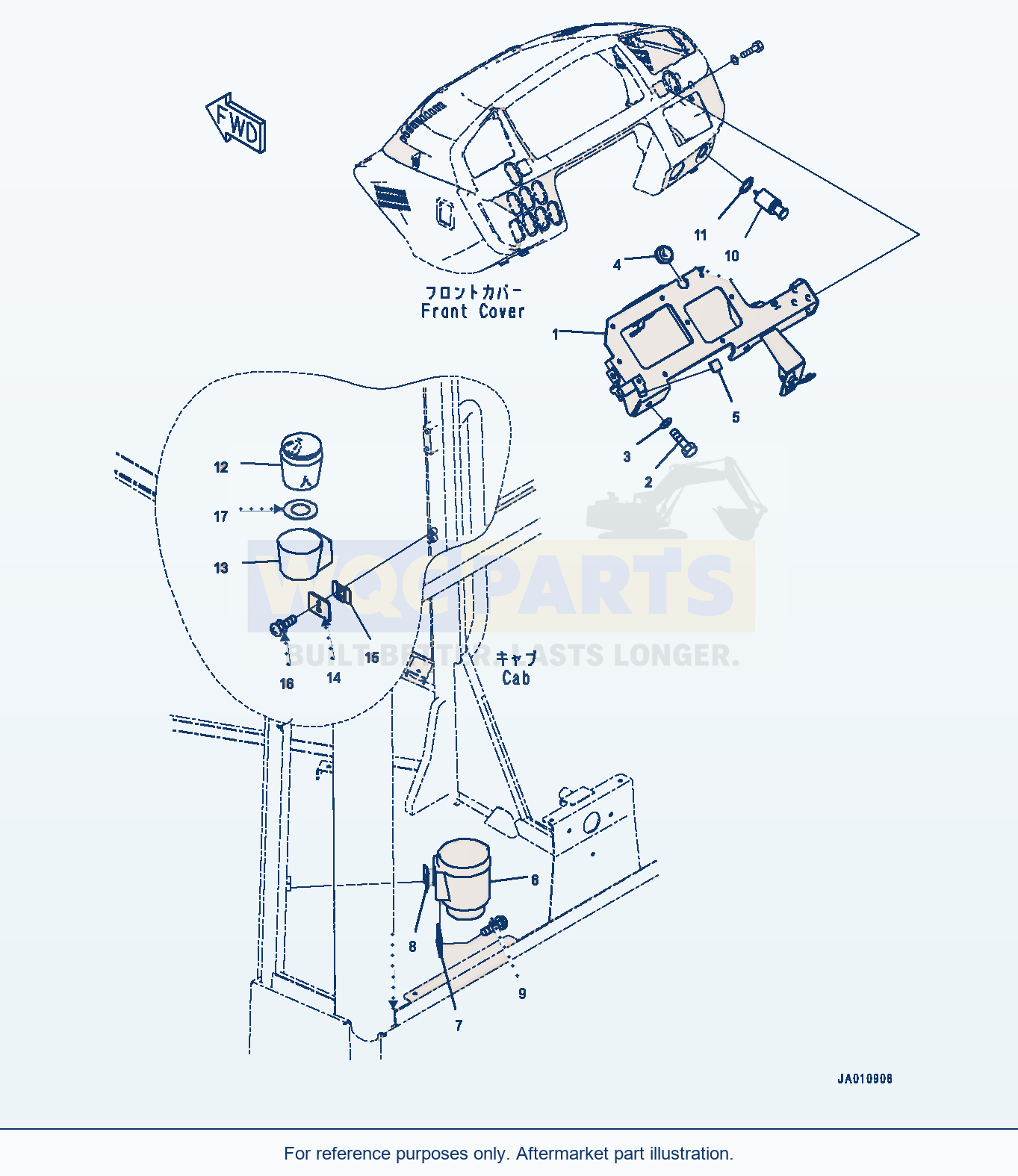 Komatsu WA270-7 Rops Cab, Monitor Mounting (#80001-) parts diagram