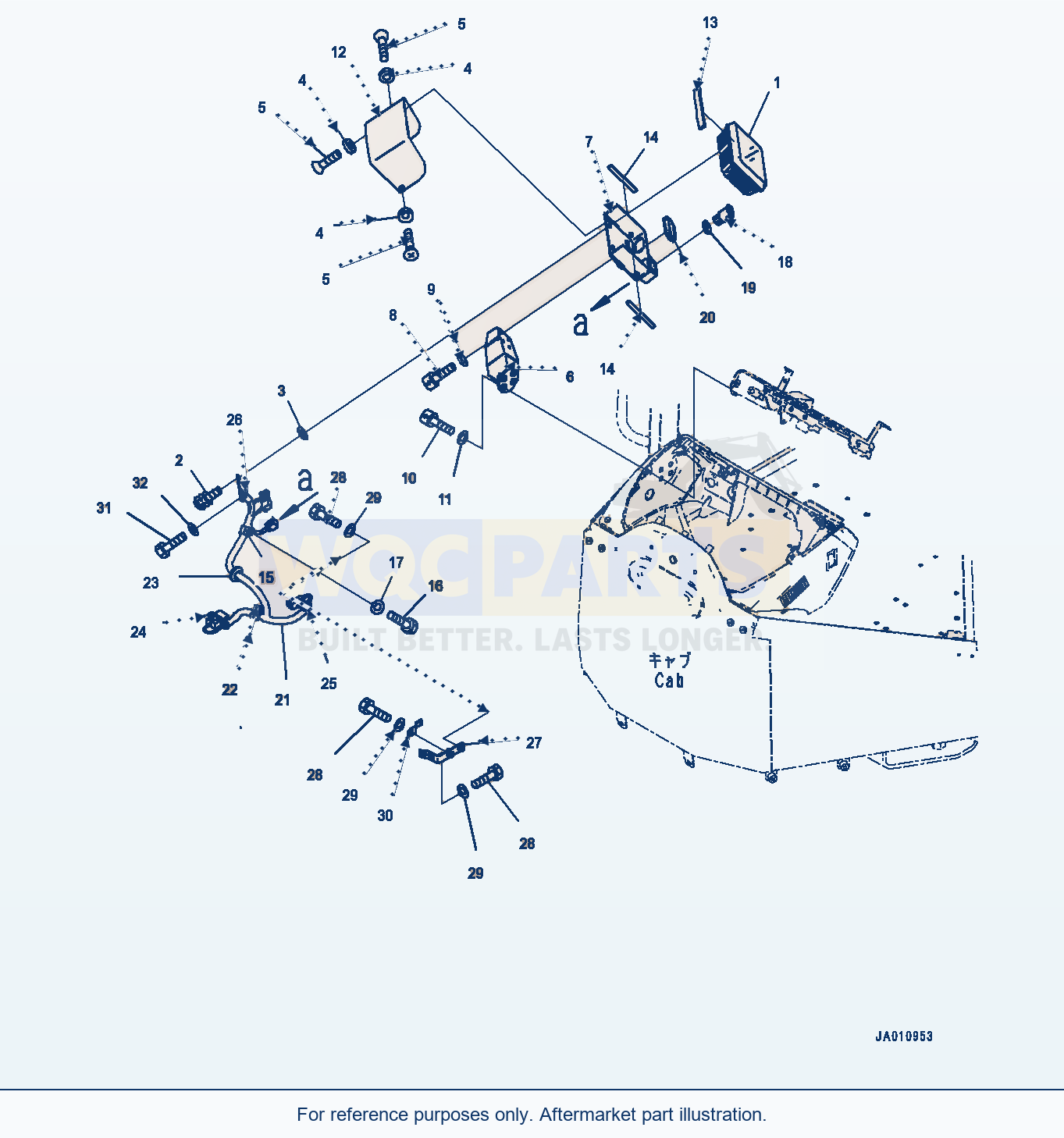 Komatsu WA270-7 Rops Cab, Rearview Monitor (#80001-) parts diagram