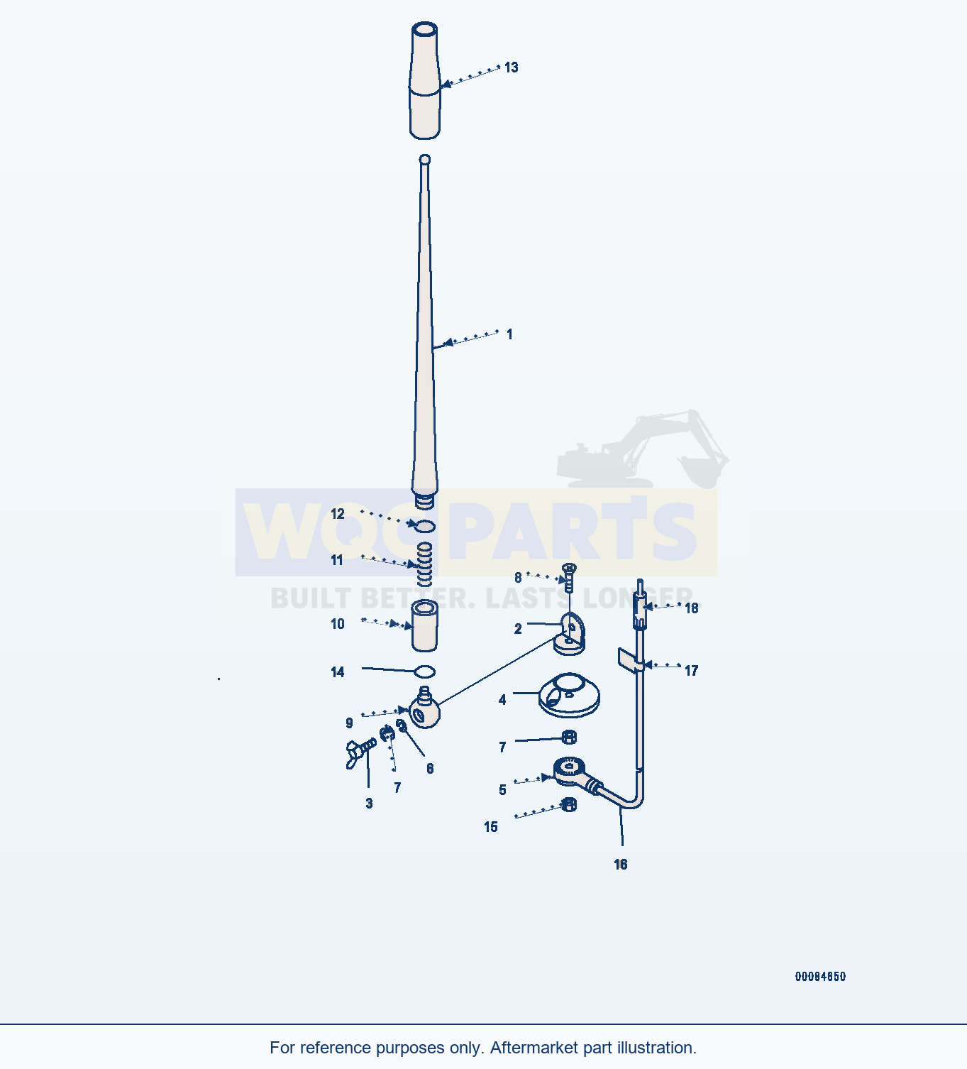 Komatsu WA270-7 Rops Cab, Rubber Antenna (#80001-) parts diagram