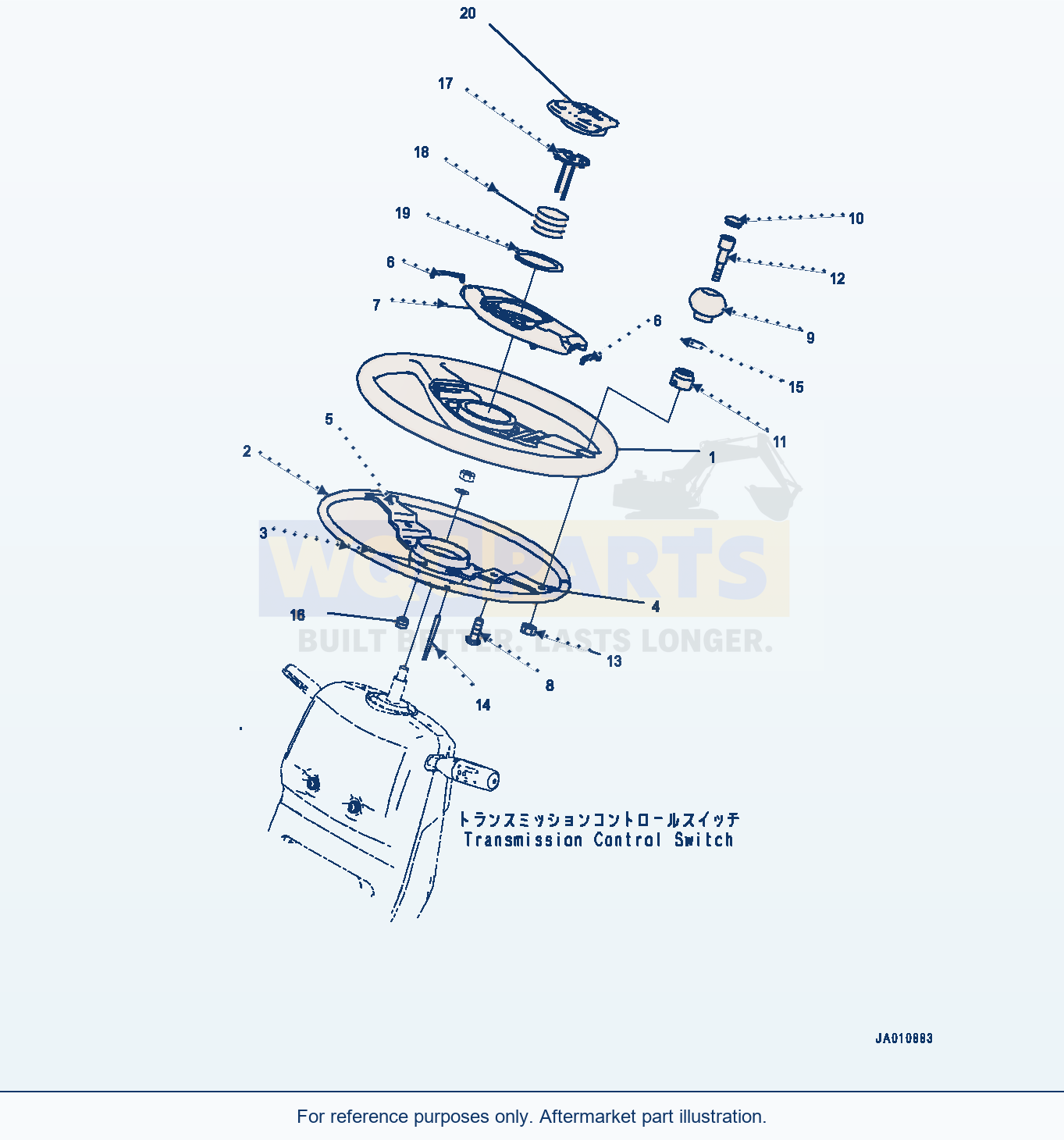 Komatsu WA270-7 Rops Cab, Steering Wheel (#80001-) parts diagram