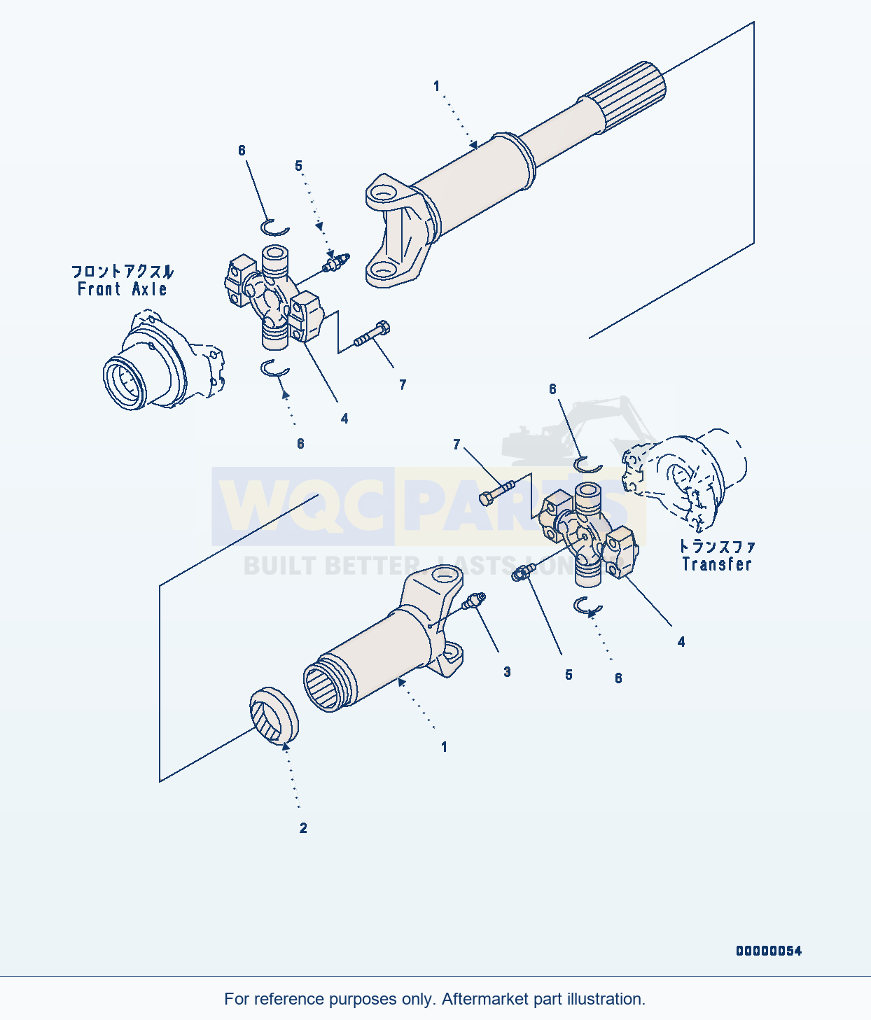 Komatsu WA270-7 Drive Shaft, Front (#80001-) parts diagram