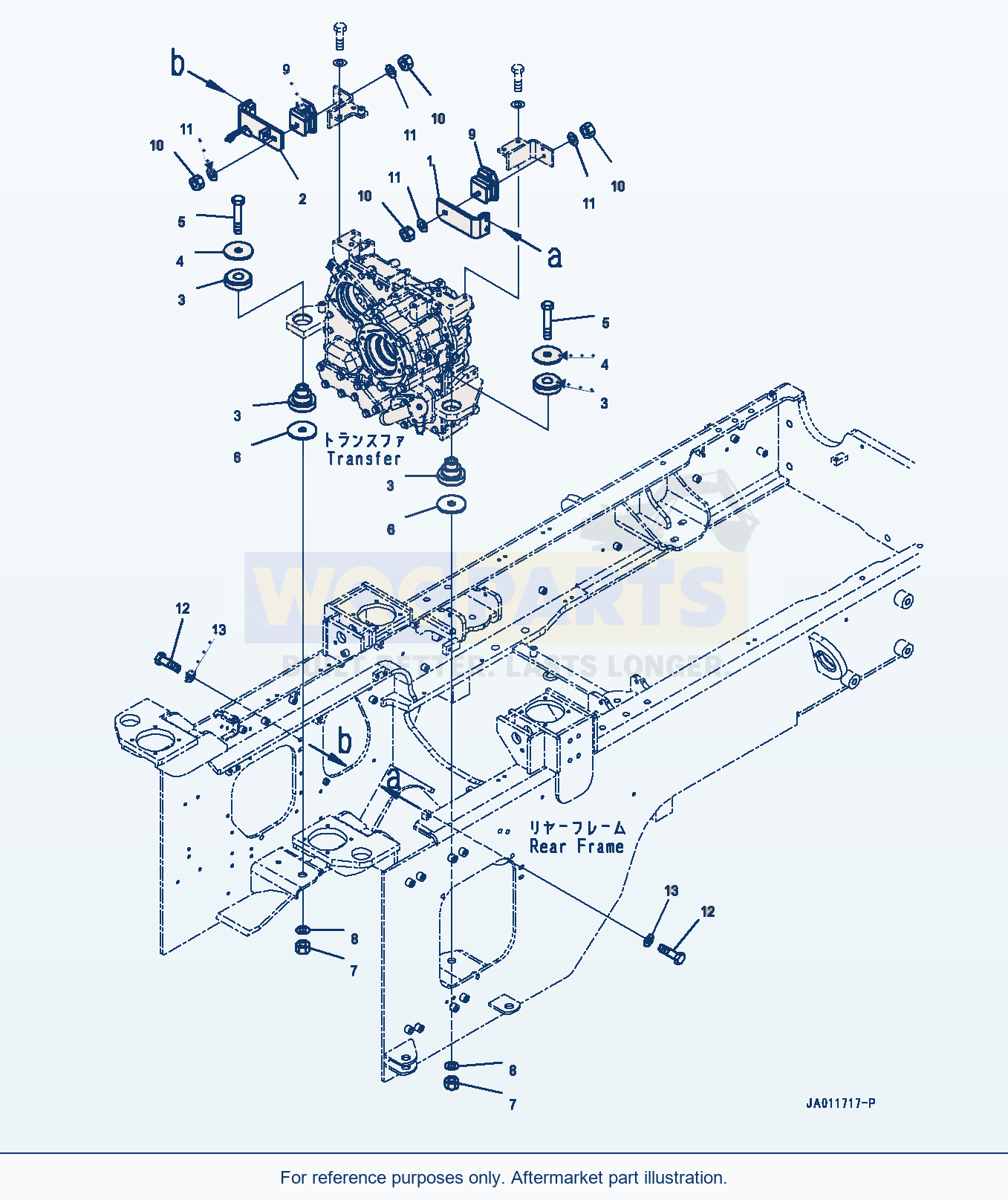 Komatsu WA270-7 Transfer Case Mounting (#80001-) parts diagram