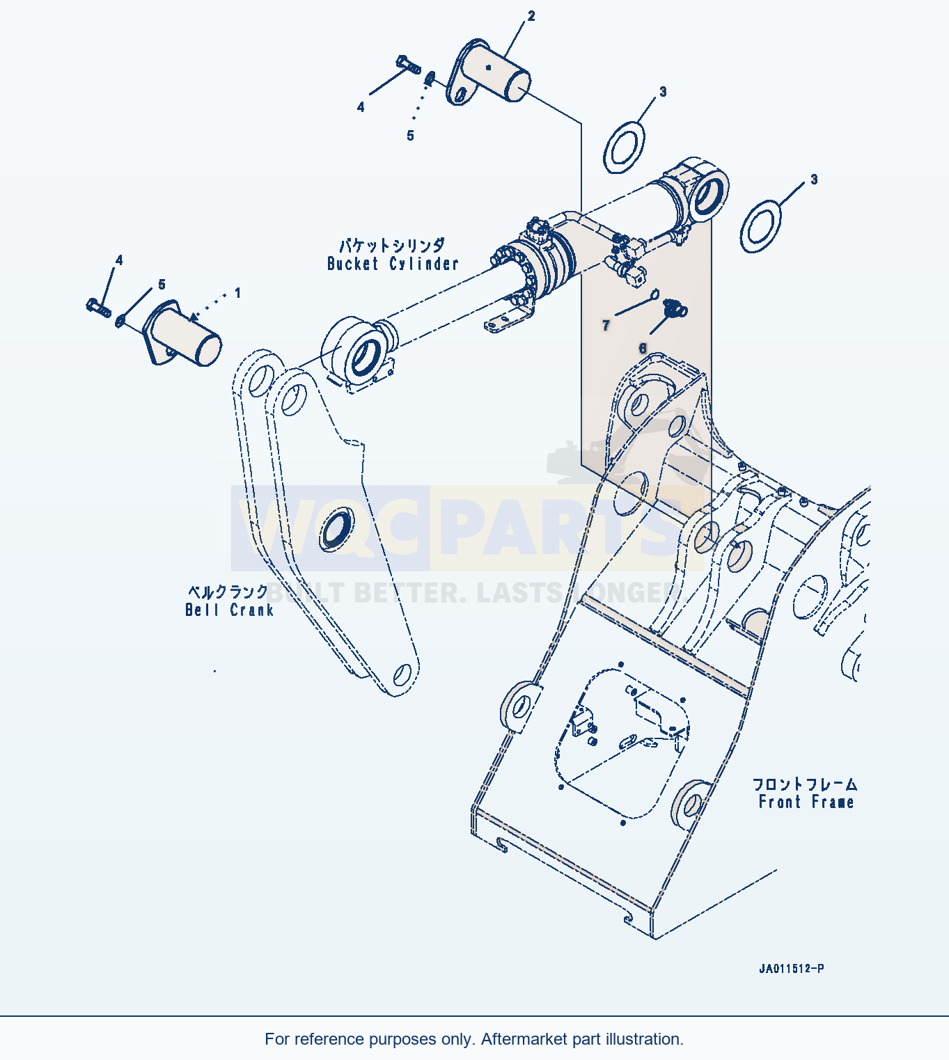 Komatsu WA270-7 Bucket Cylinder, Mounting (#80001-) parts diagram