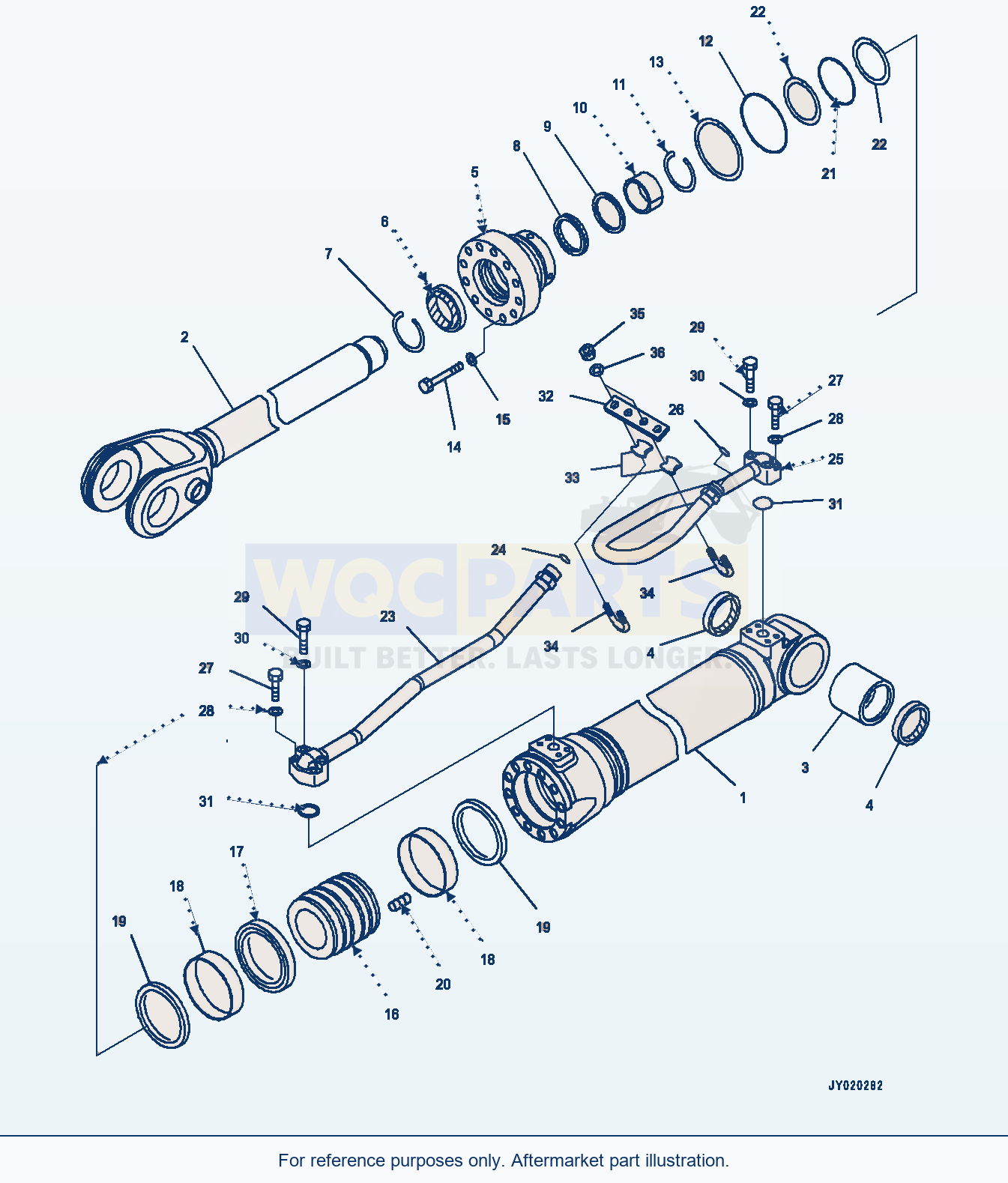 Komatsu WA270-7 Lift Cylinder, Inner Parts (#80001-) parts diagram