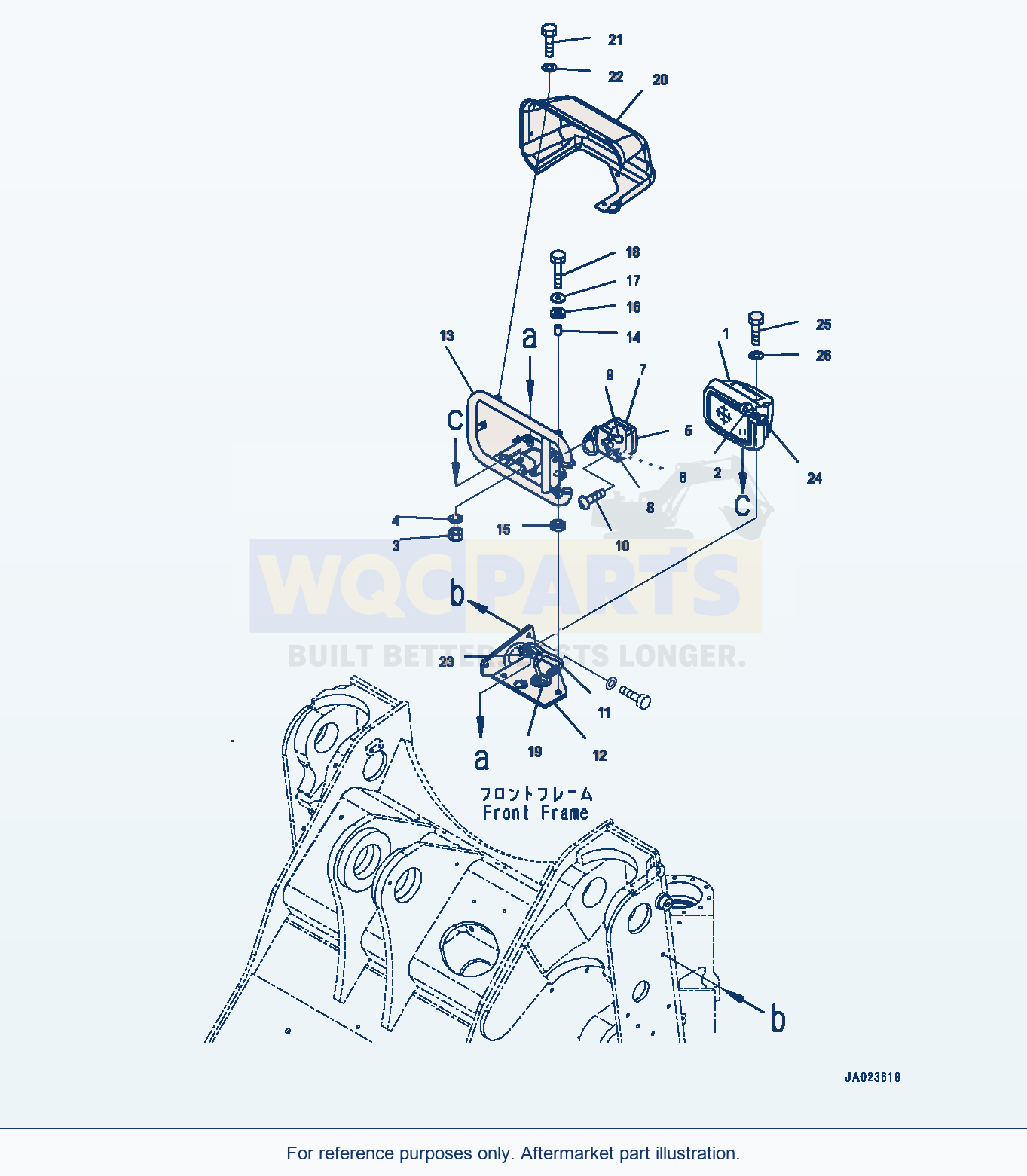 Komatsu WA270-8 Front Working Lamp, L.H. (#83001-) parts diagram