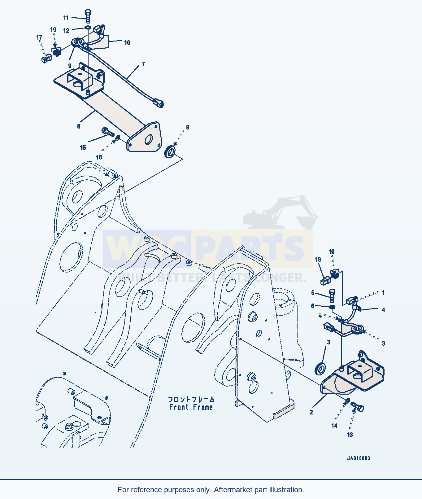 Komatsu WA270-8 Front Working Lamp Support (#83001-) parts diagram