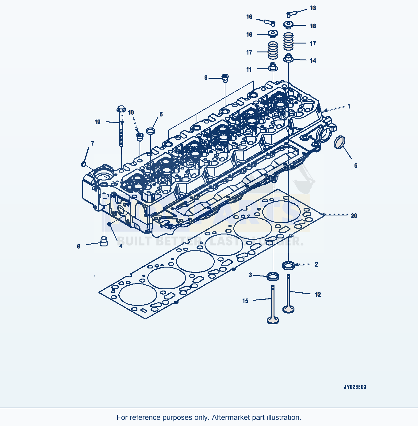 Komatsu WA270-8 Cylinder Head (#26644419-) parts diagram