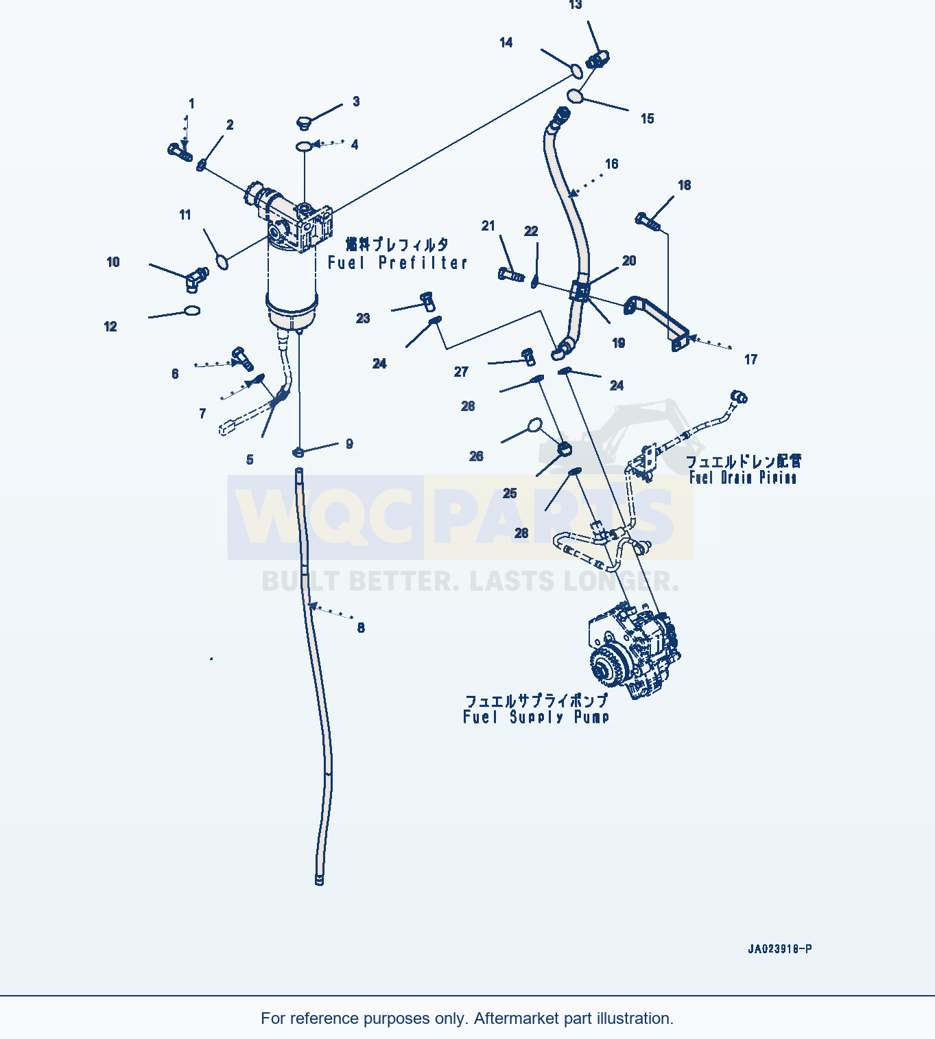 Komatsu WA270-8 Fuel Tank, Prefilter Mounting (#83001-) parts diagram
